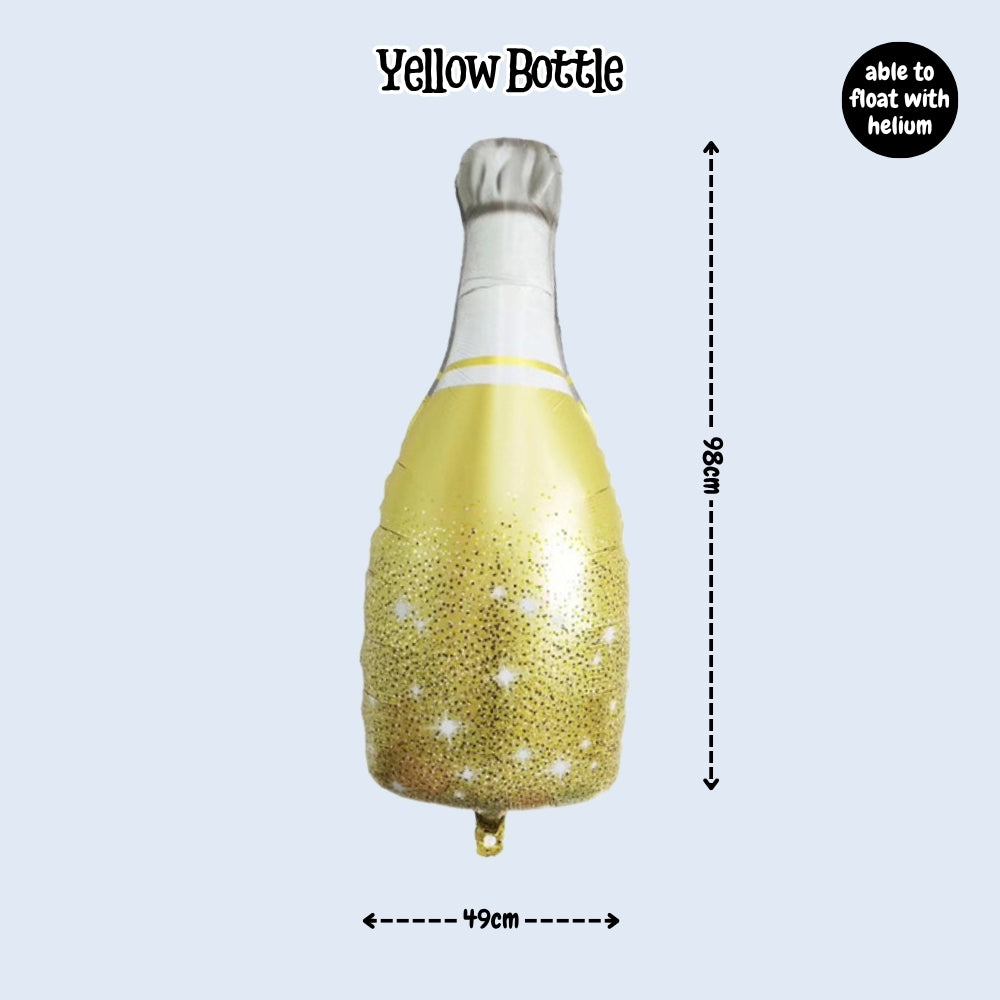 Large Size Champagne Whisky bear foil balloon for birthday party decoration