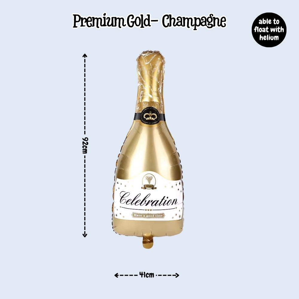 Large Size Champagne Whisky bear foil balloon for birthday party decoration