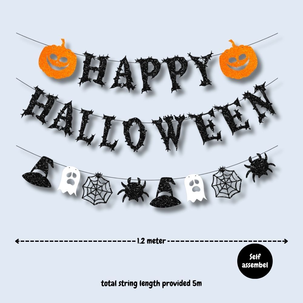 Happy Halloween Banner Merry Christmas Banner for Party Celebration and Decoration