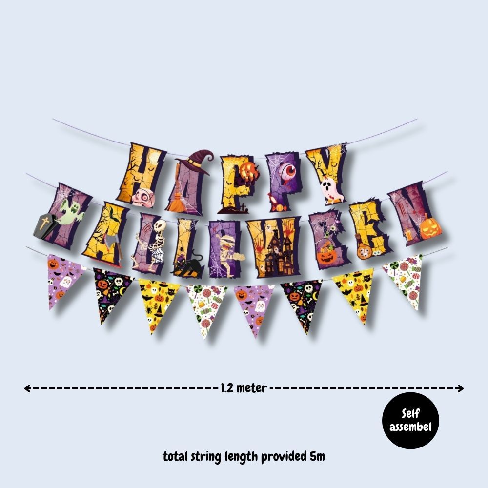 Happy Halloween Banner Merry Christmas Banner for Party Celebration and Decoration