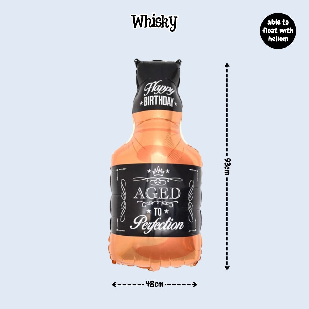 Large Size Champagne Whisky bear foil balloon for birthday party decoration