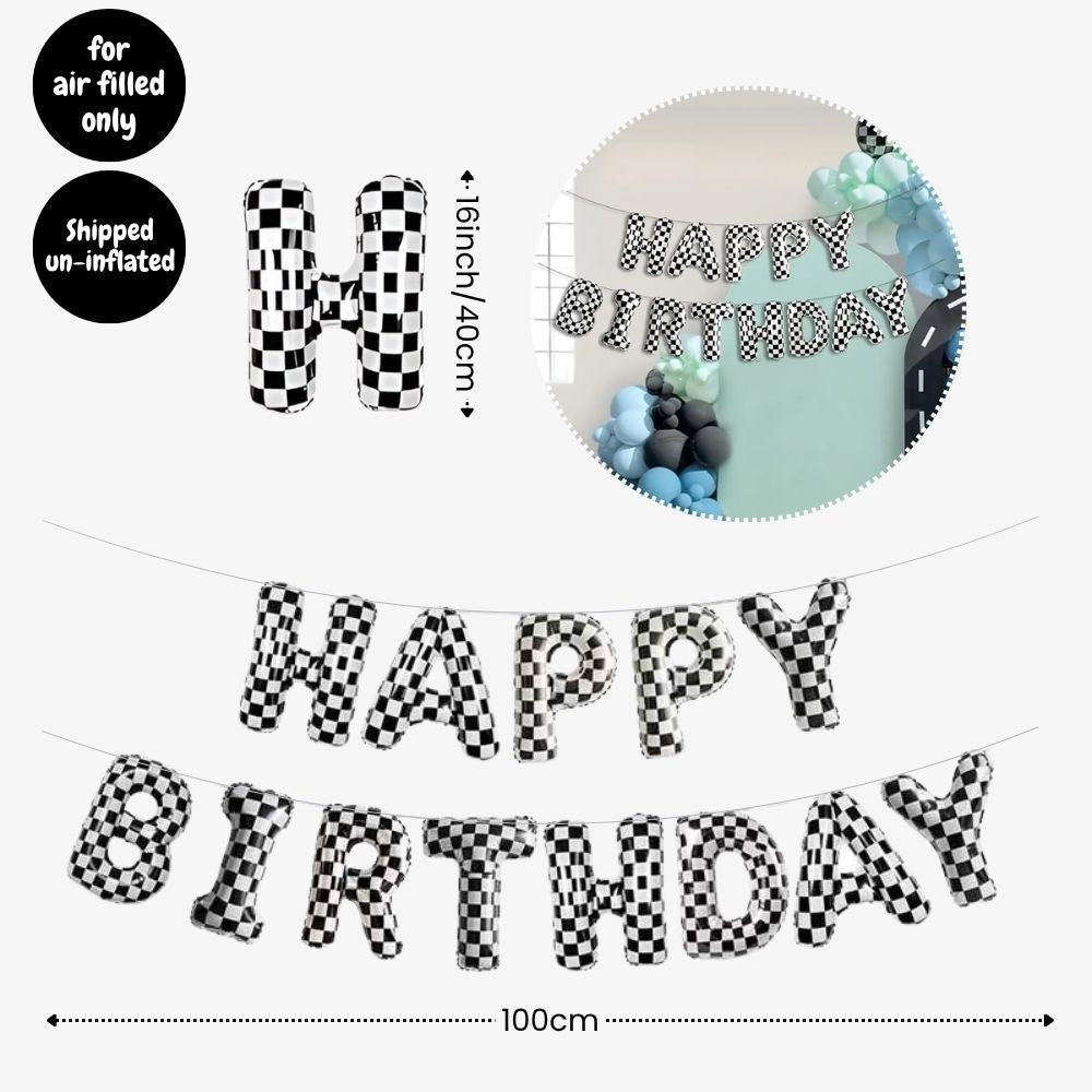 Personalised Hot Wheels Racing Theme Birthday Party Balloon Banner Decoration