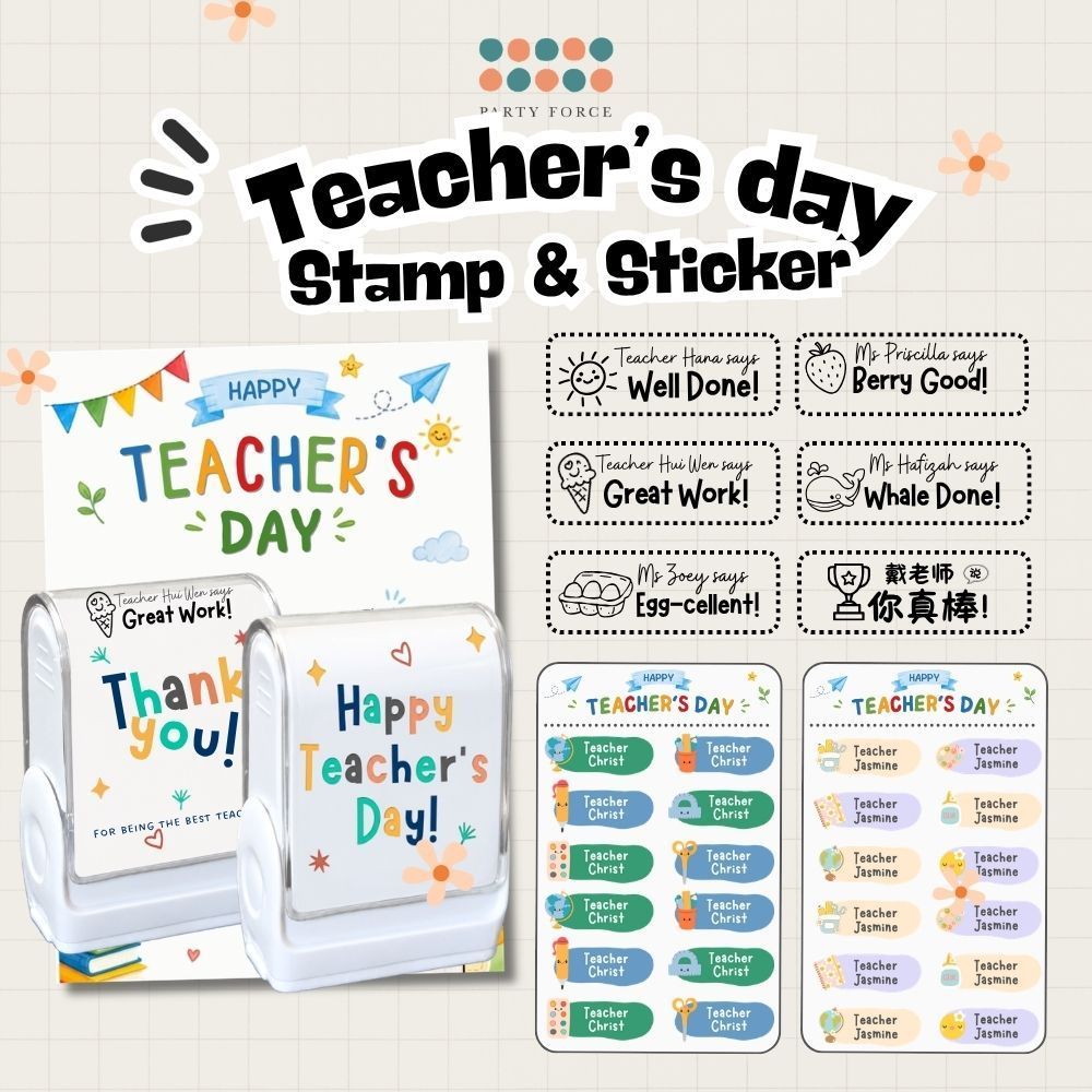 Personalised Teacher Stamp Name Sticker Name Labels Teacher's Day Gift Teachers Day