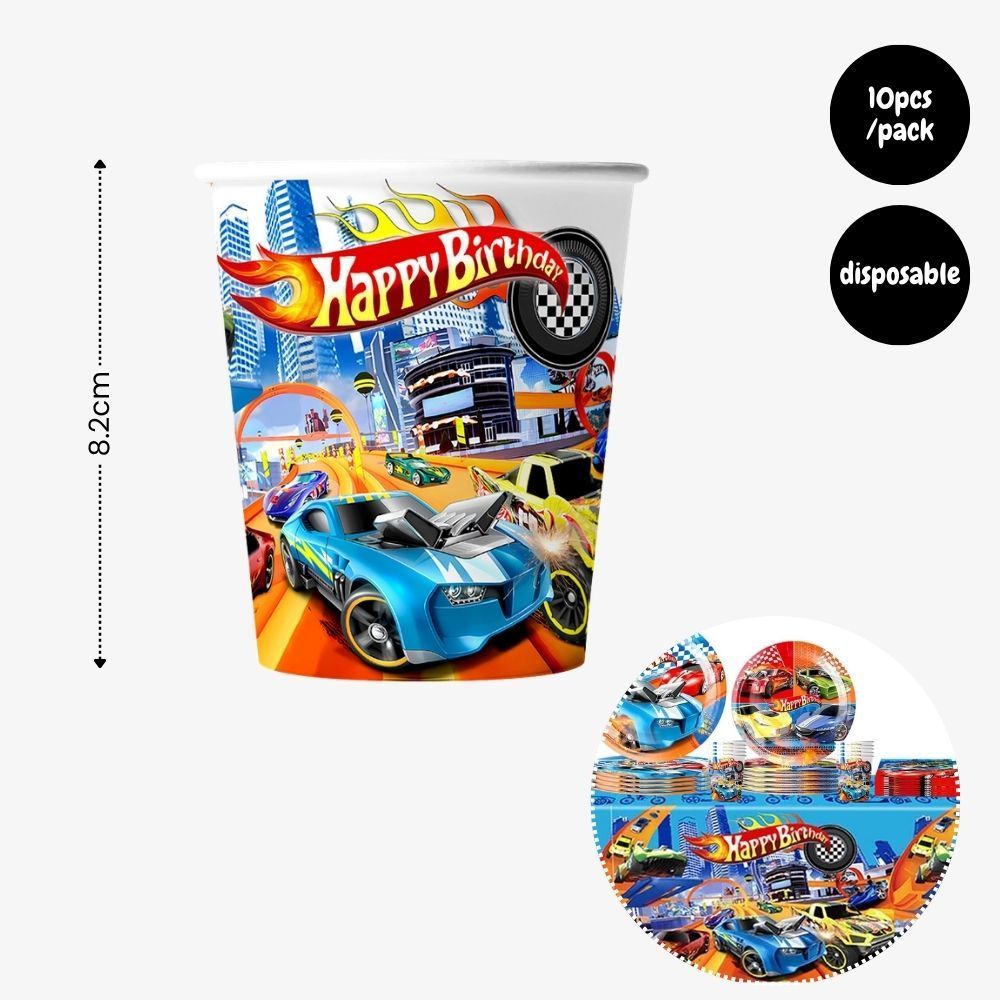 Personalised Hot Wheels Racing Theme Birthday Party Balloon Banner Decoration