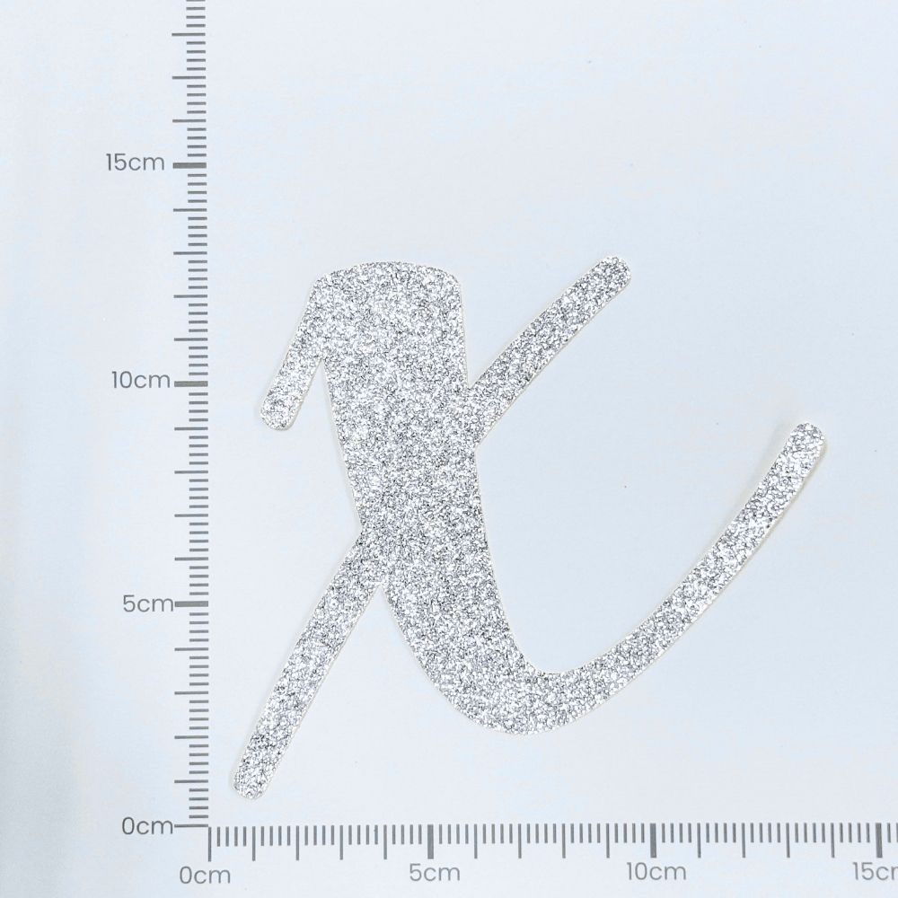 Custom Cursive Glitter Silver Script Font Banner