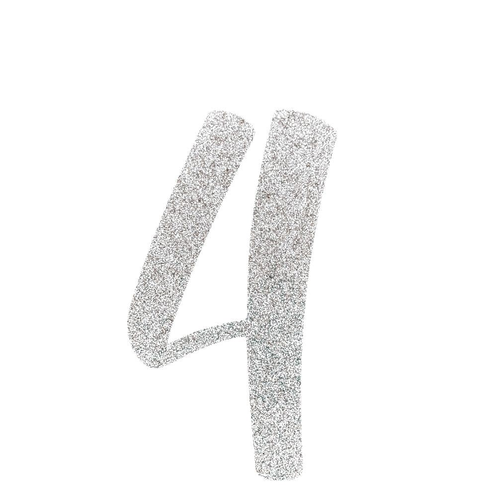 Custom Cursive Glitter Silver Script Font Banner