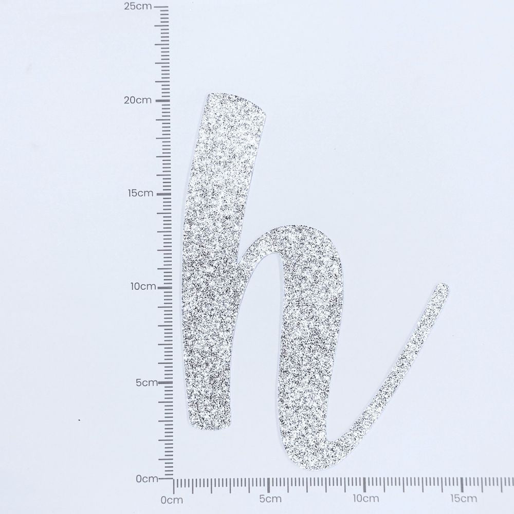 Custom Cursive Glitter Silver Script Font Banner