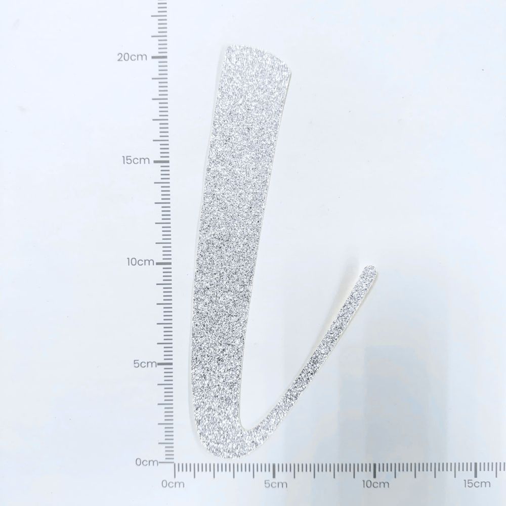 Custom Cursive Glitter Silver Script Font Banner