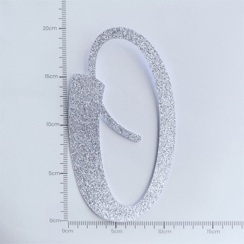 Custom Cursive Glitter Silver Script Font Banner