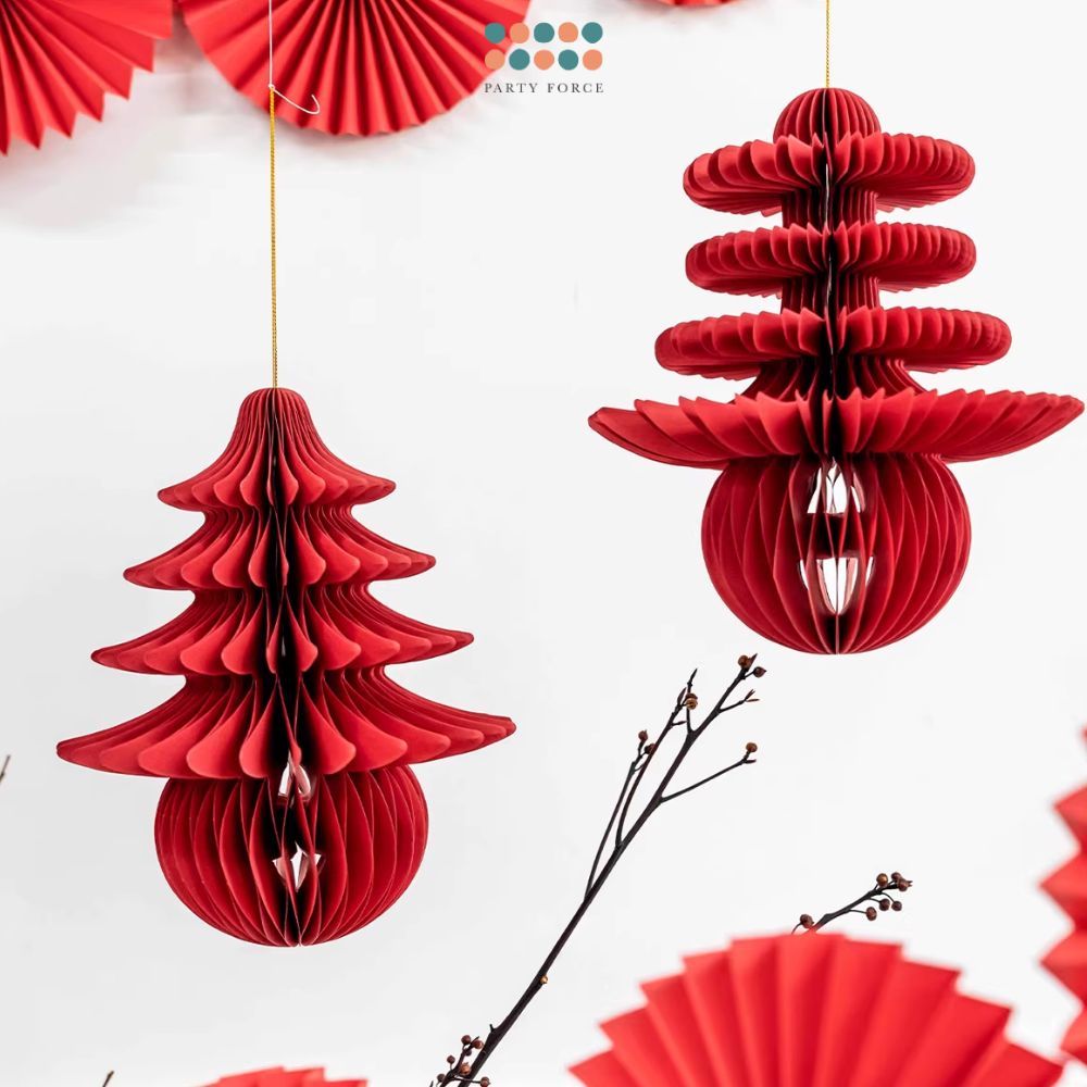 CNY Chinese New Year Honey comb hanging paper decoration and CNY table top display