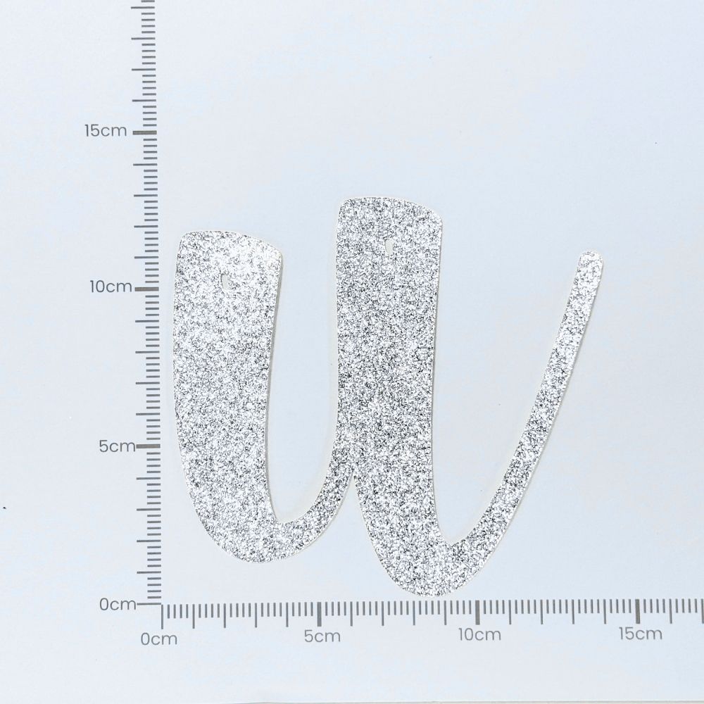 Custom Cursive Glitter Silver Script Font Banner