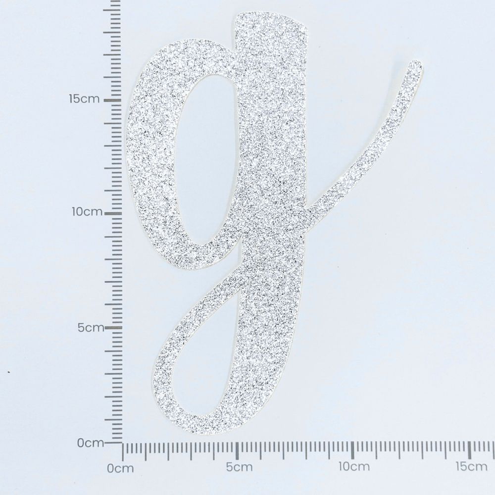 Custom Cursive Glitter Silver Script Font Banner