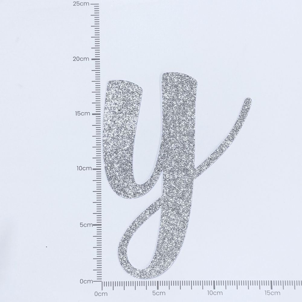 Custom Cursive Glitter Silver Script Font Banner