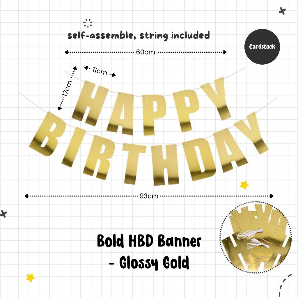 Happy Birthday Banner Garland Birthday Party Bunting Happy Birthday Foil Banner