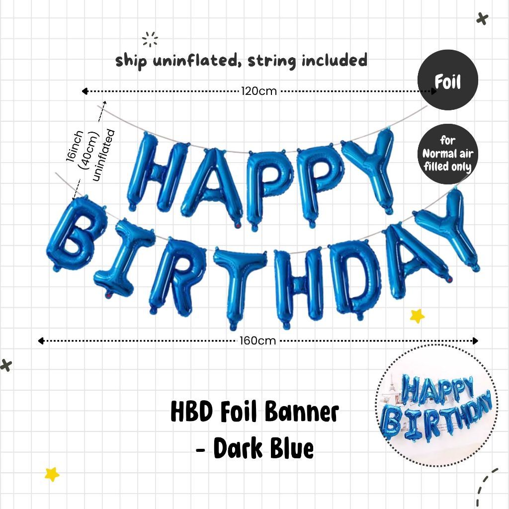 Happy Birthday Banner Garland Birthday Party Bunting Happy Birthday Foil Banner