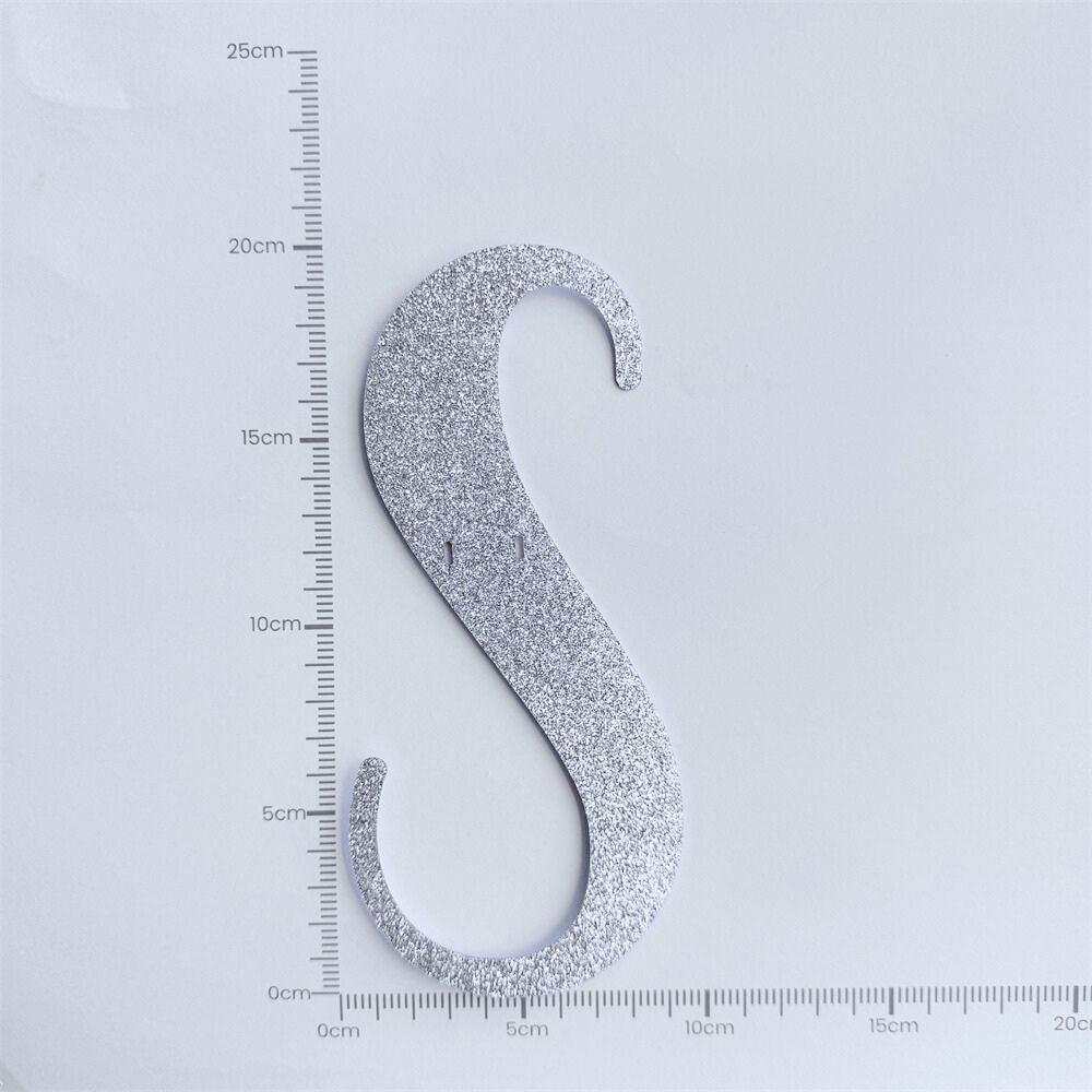 Custom Cursive Glitter Silver Script Font Banner