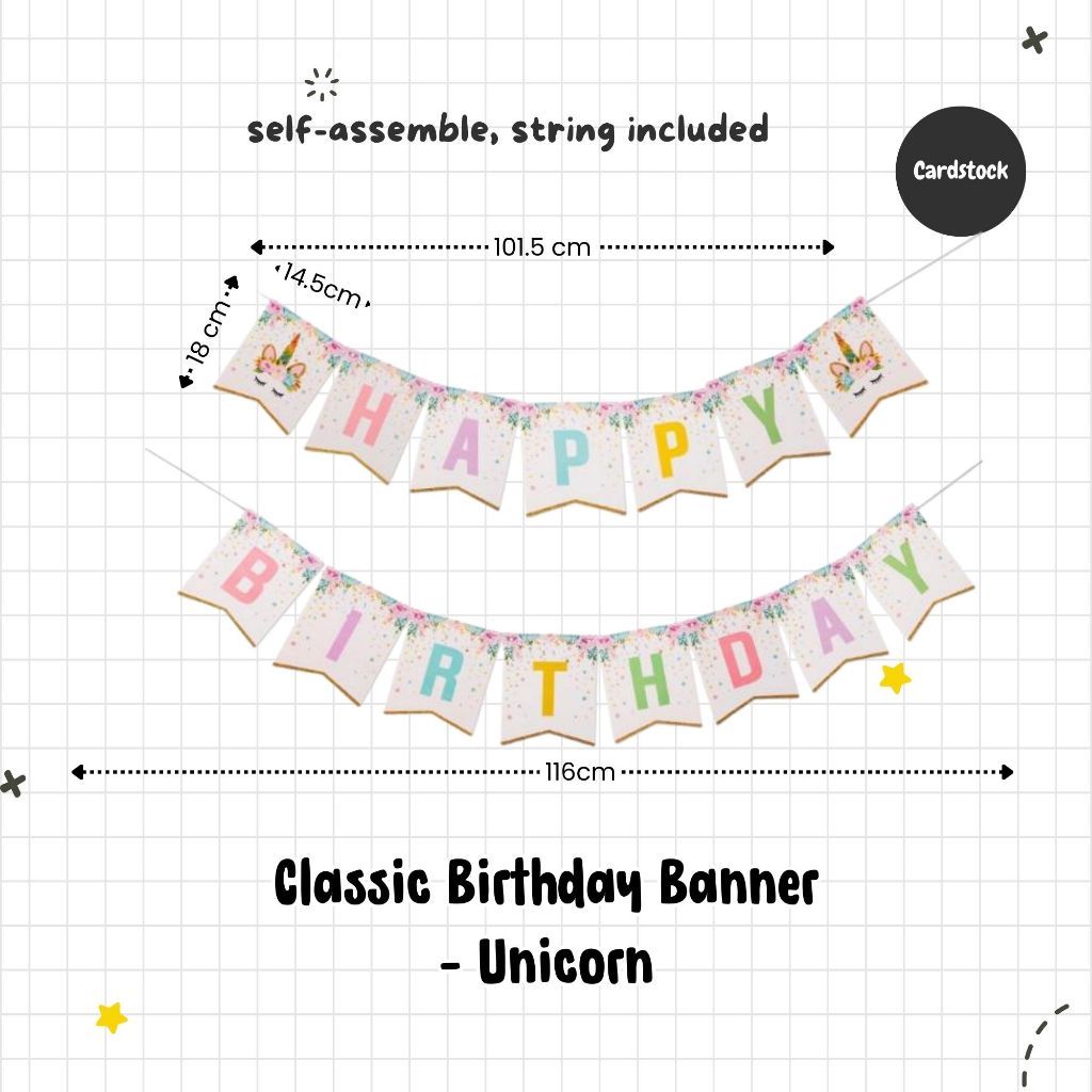 Happy Birthday Banner Garland Birthday Party Bunting Happy Birthday Foil Banner