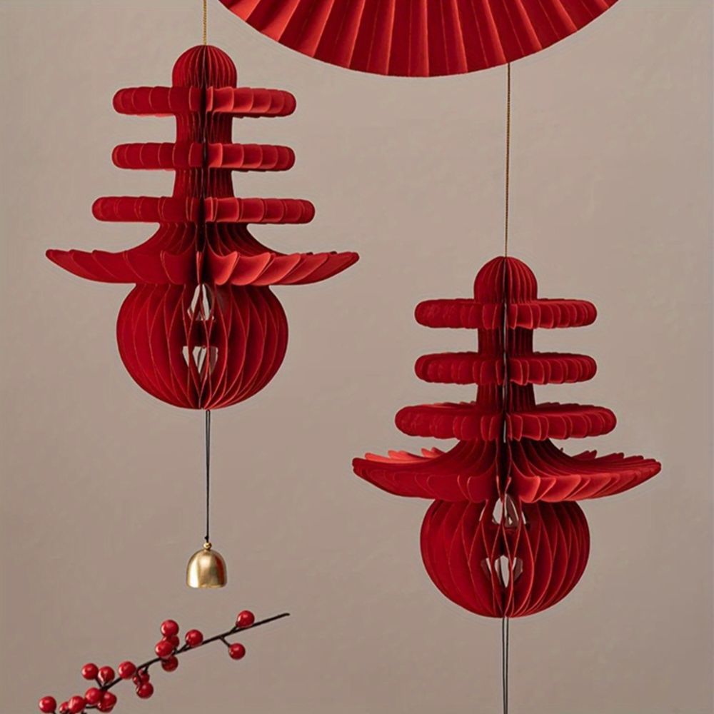 CNY Chinese New Year Honey comb hanging paper decoration and CNY table top display