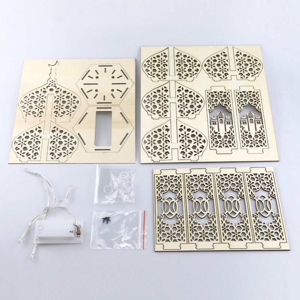 Hari Raya Wooden Decor Lamp Eid Mubarak Ramadan Hanging Sign Banner Home Decoration