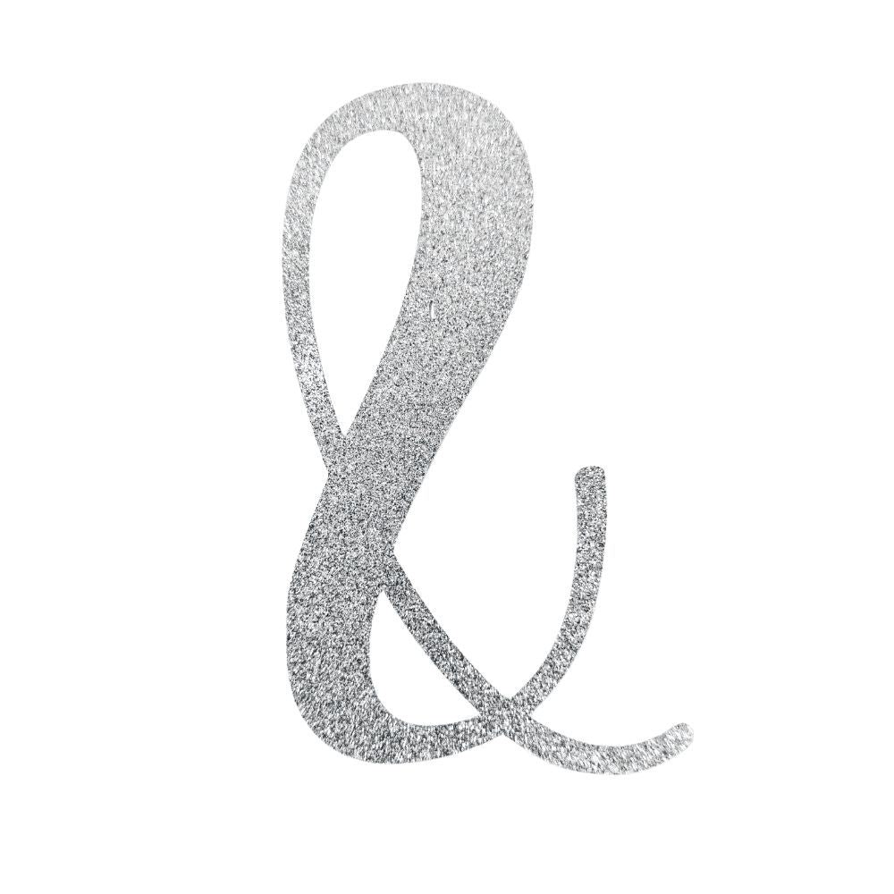Custom Cursive Glitter Silver Script Font Banner