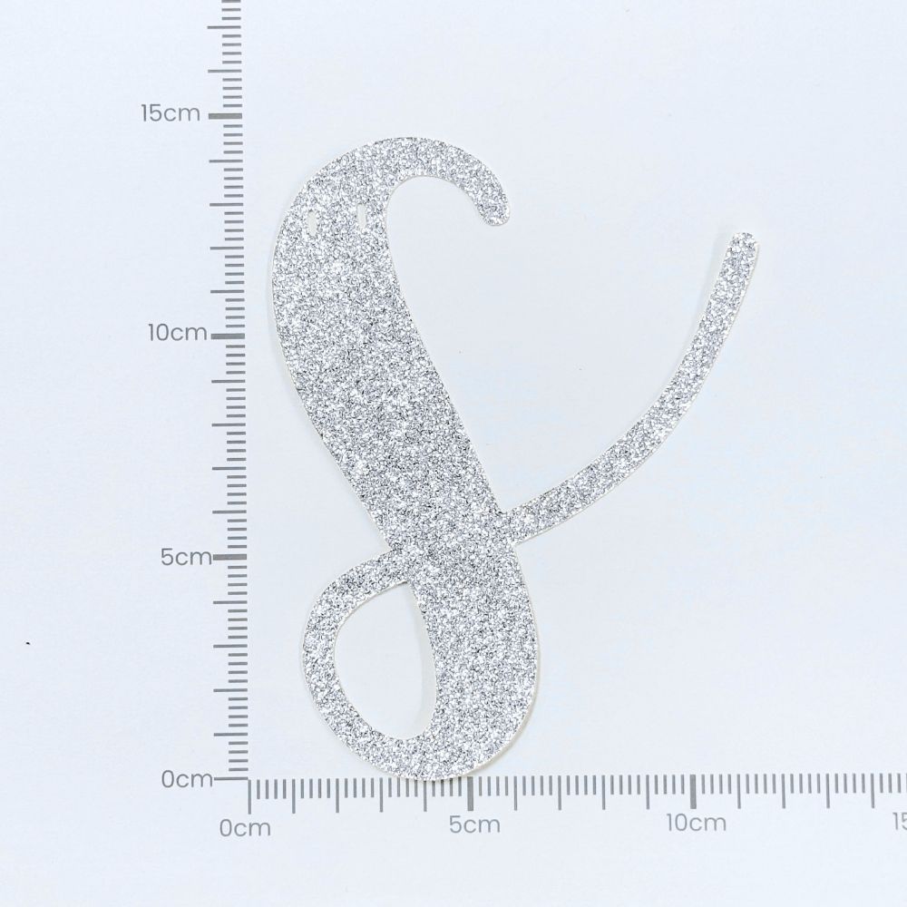 Custom Cursive Glitter Silver Script Font Banner