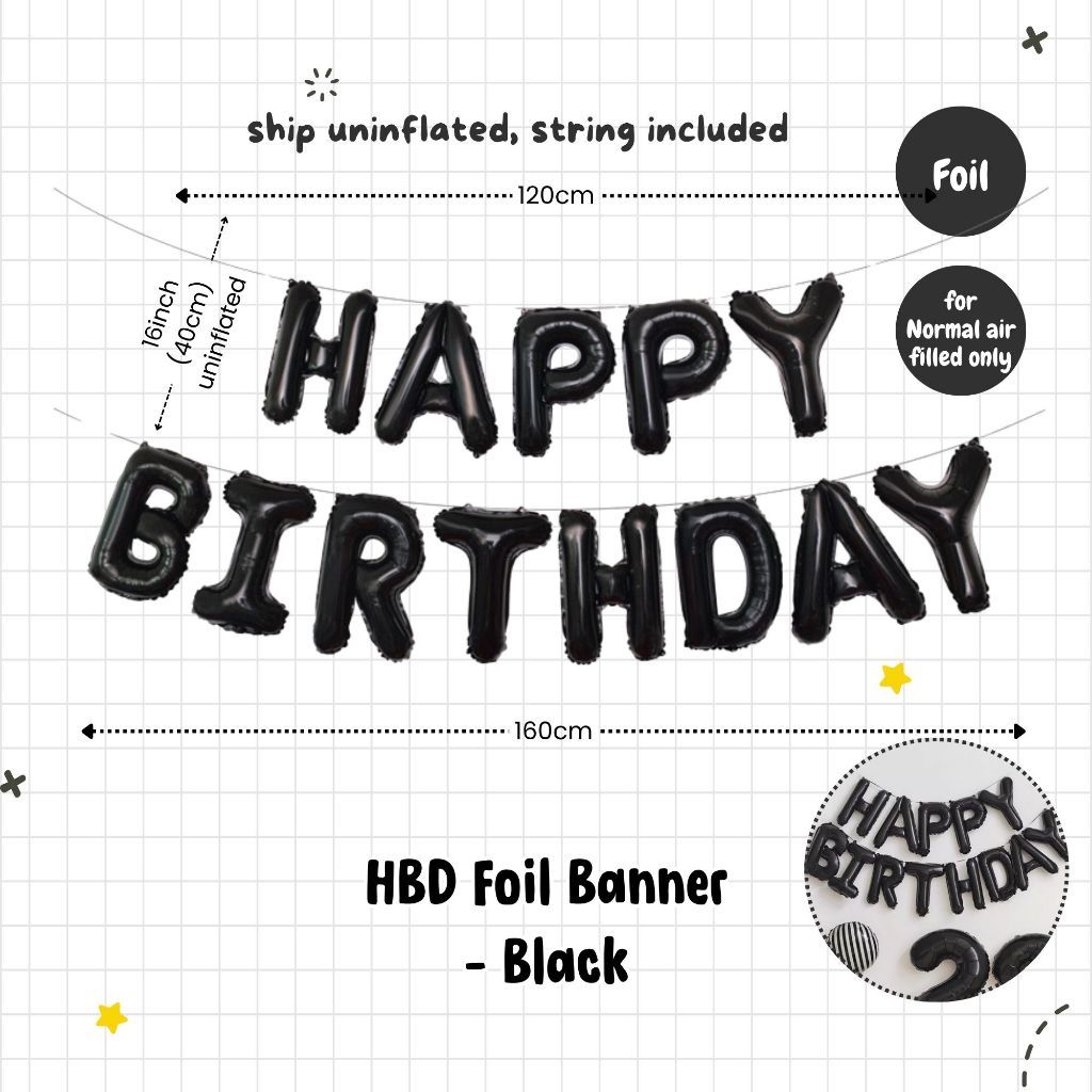 Happy Birthday Banner Garland Birthday Party Bunting Happy Birthday Foil Banner