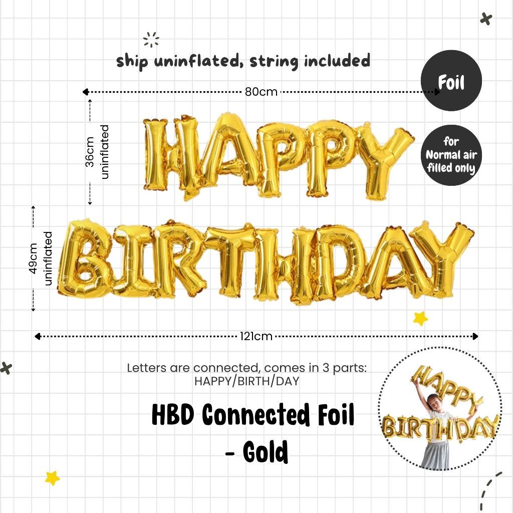 Happy Birthday Banner Garland Birthday Party Bunting Happy Birthday Foil Banner