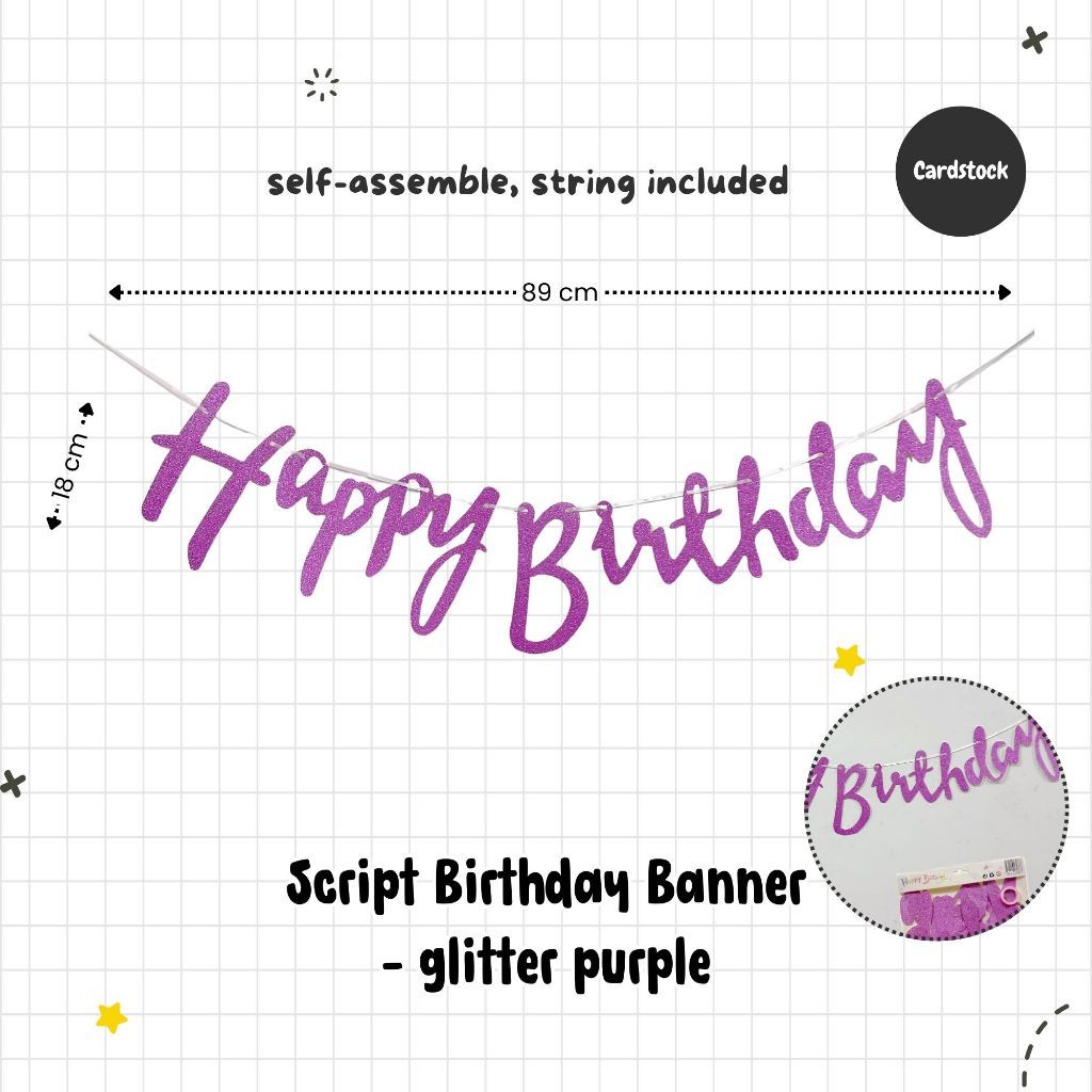Happy Birthday Banner Garland Birthday Party Bunting Happy Birthday Foil Banner