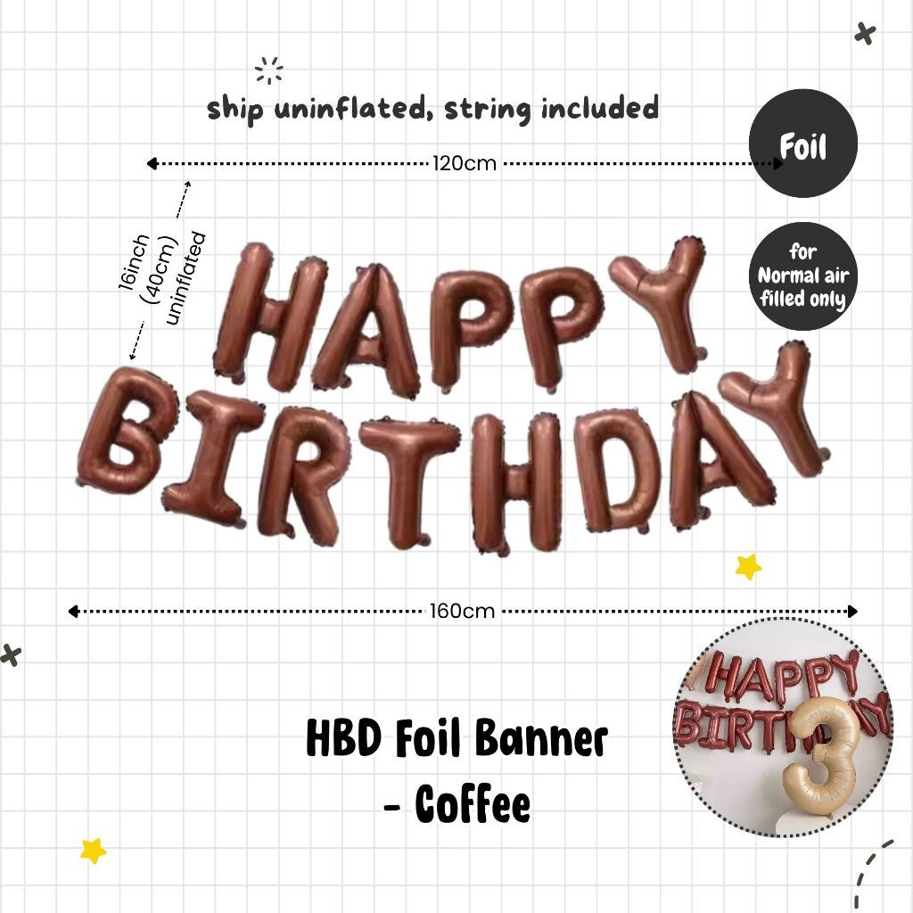 Happy Birthday Banner Garland Birthday Party Bunting Happy Birthday Foil Banner