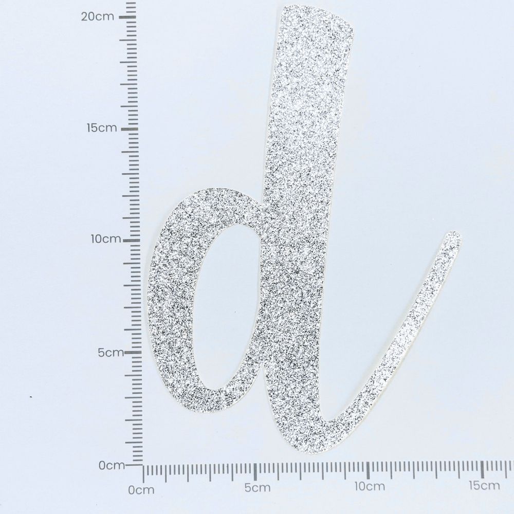 Custom Cursive Glitter Silver Script Font Banner