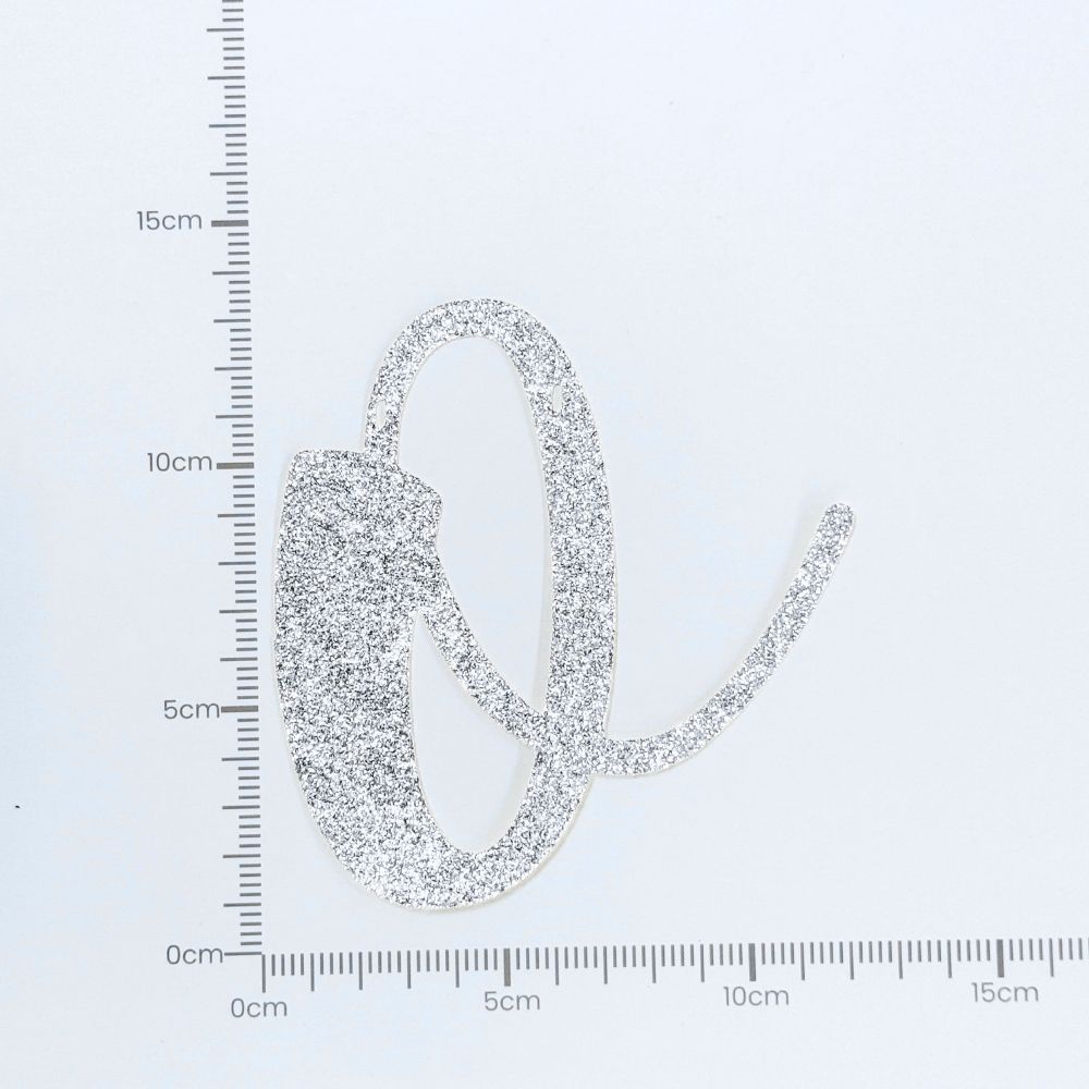 Custom Cursive Glitter Silver Script Font Banner