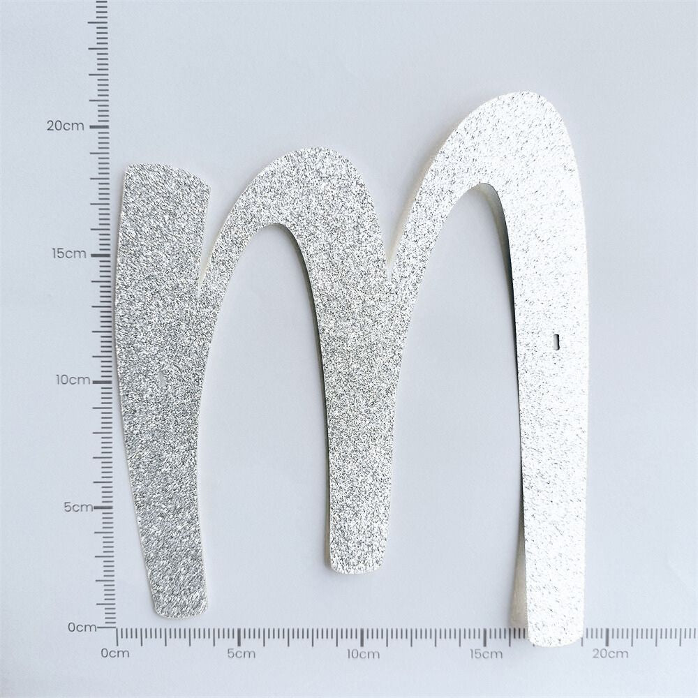 Custom Cursive Glitter Silver Script Font Banner