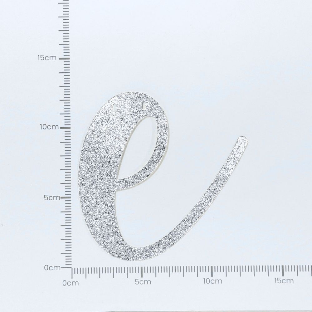 Custom Cursive Glitter Silver Script Font Banner