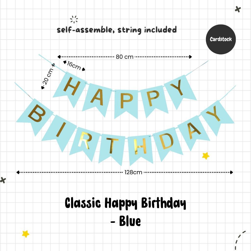 Happy Birthday Banner Garland Birthday Party Bunting Happy Birthday Foil Banner