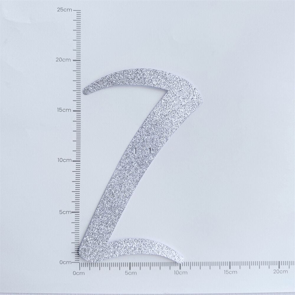 Custom Cursive Glitter Silver Script Font Banner