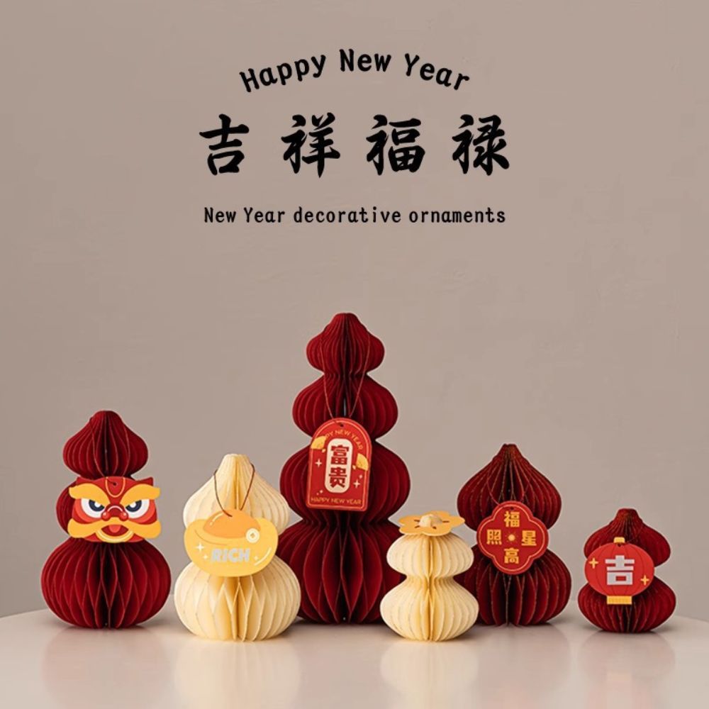 CNY Chinese New Year Honey comb hanging paper decoration and CNY table top display