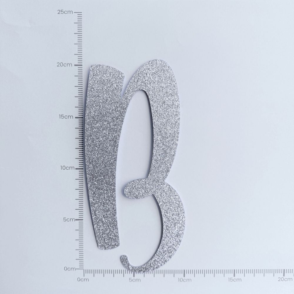 Custom Cursive Glitter Silver Script Font Banner