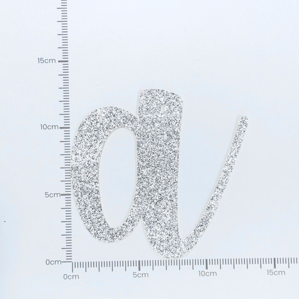 Custom Cursive Glitter Silver Script Font Banner