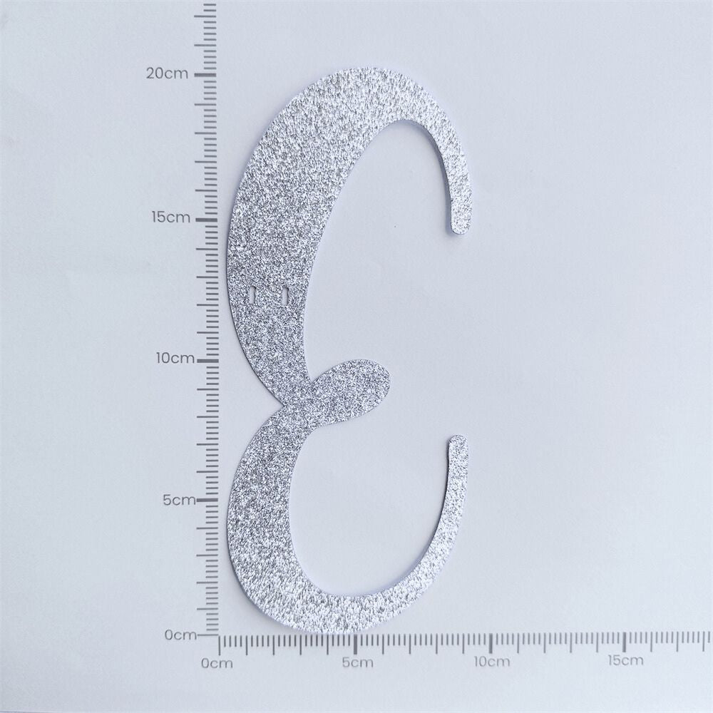 Custom Cursive Glitter Silver Script Font Banner