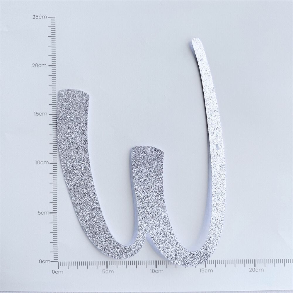 Custom Cursive Glitter Silver Script Font Banner