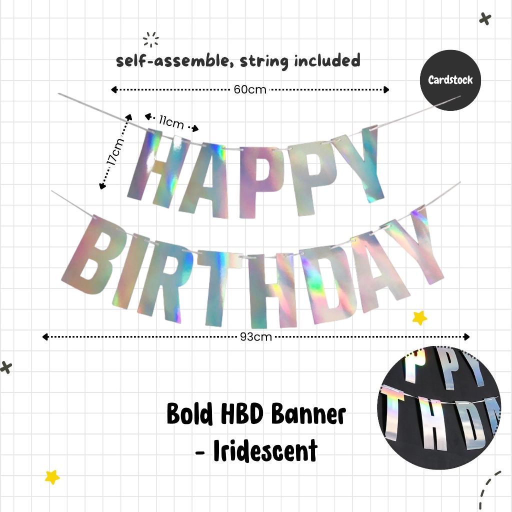 Happy Birthday Banner Garland Birthday Party Bunting Happy Birthday Foil Banner