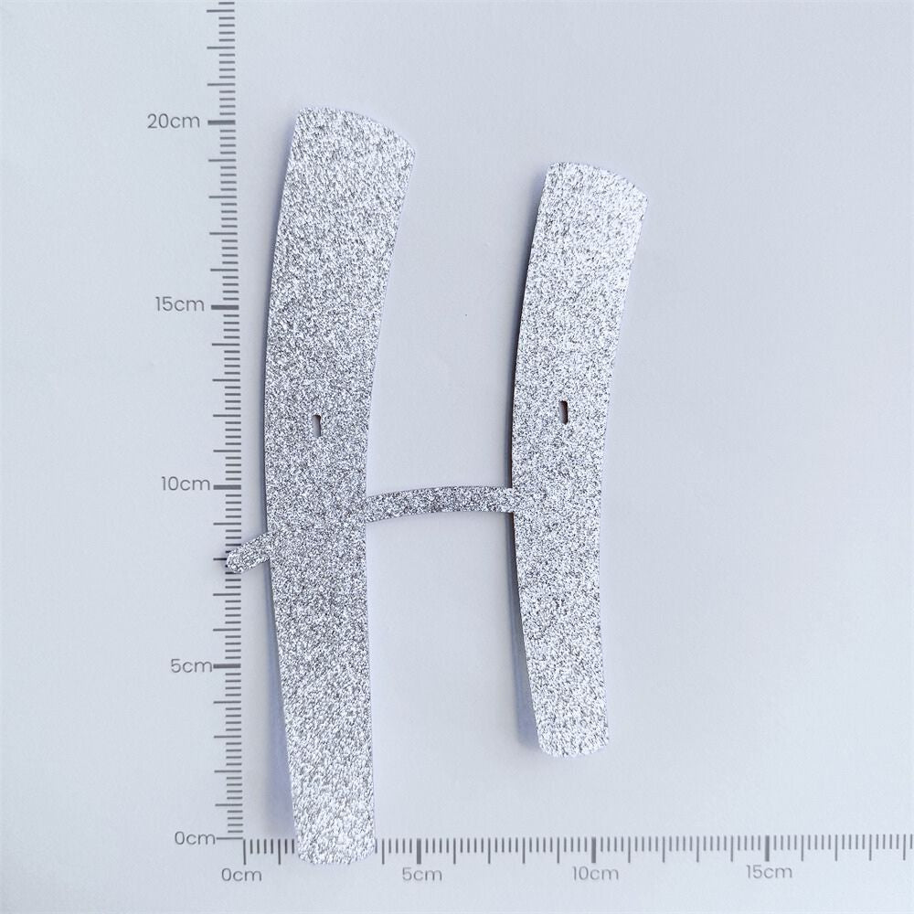 Custom Cursive Glitter Silver Script Font Banner