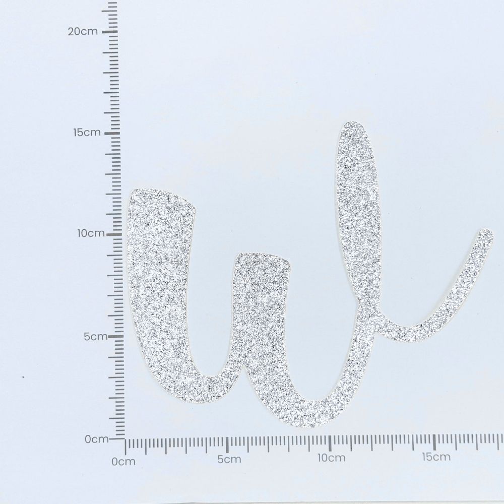 Custom Cursive Glitter Silver Script Font Banner