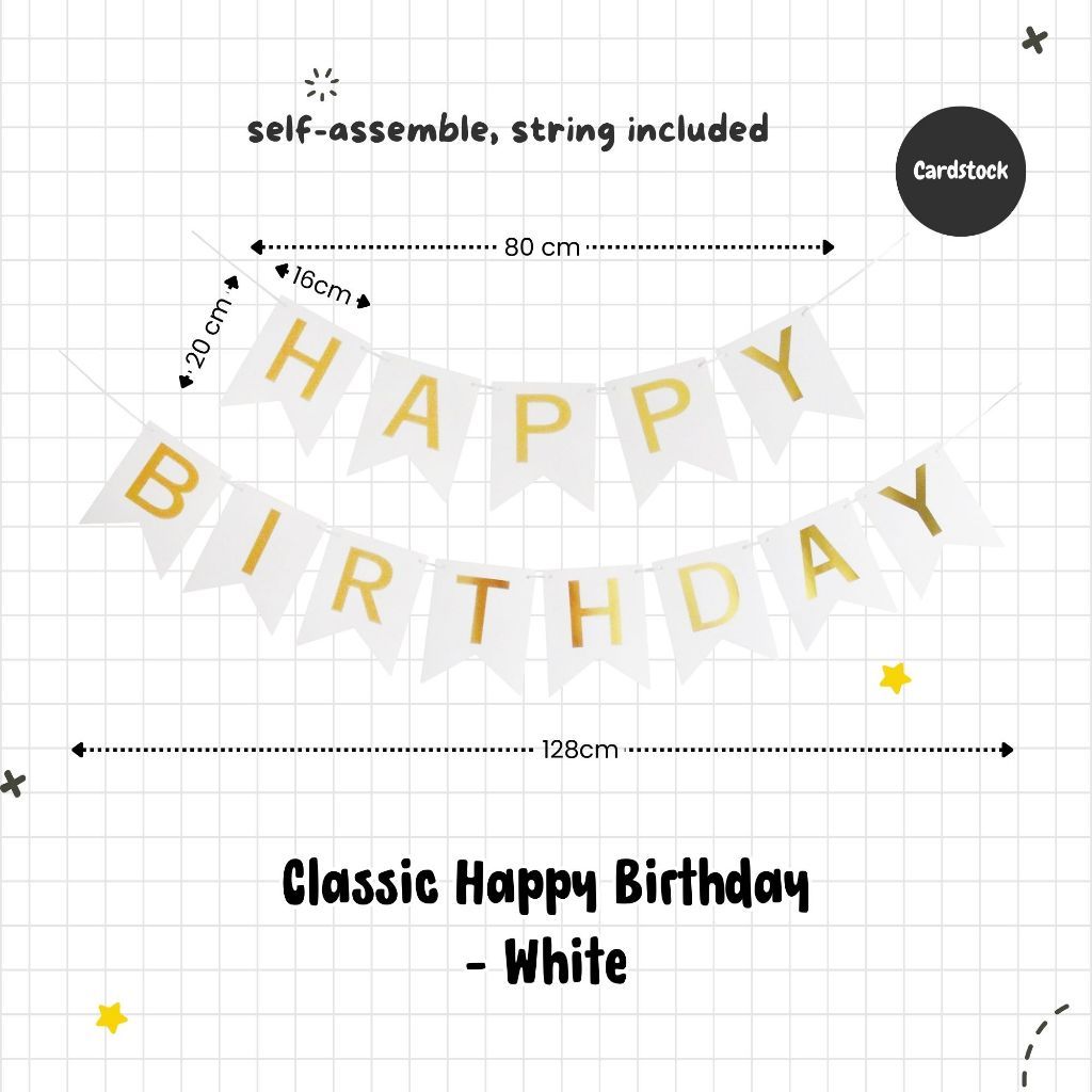 Happy Birthday Banner Garland Birthday Party Bunting Happy Birthday Foil Banner