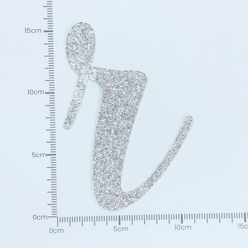 Custom Cursive Glitter Silver Script Font Banner