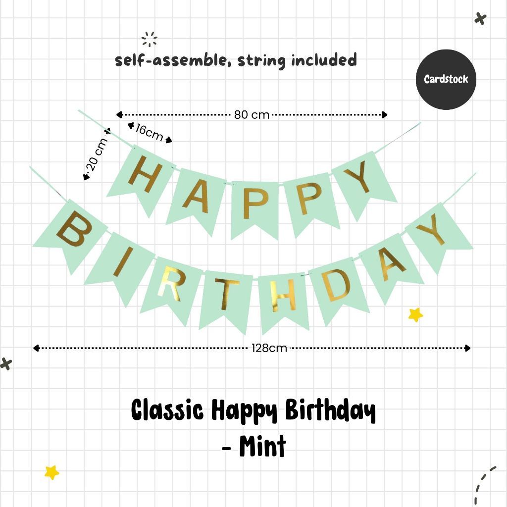 Happy Birthday Banner Garland Birthday Party Bunting Happy Birthday Foil Banner