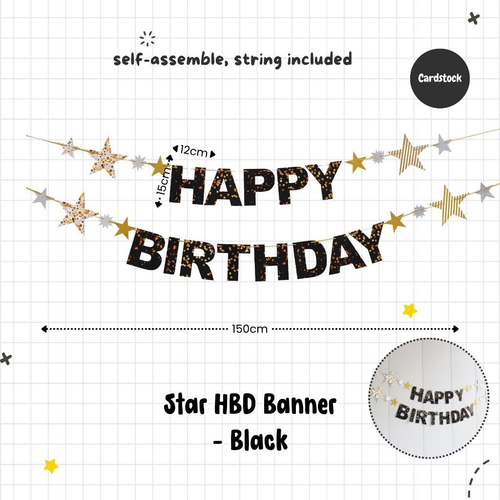 Happy Birthday Banner Garland Birthday Party Bunting Happy Birthday Foil Banner