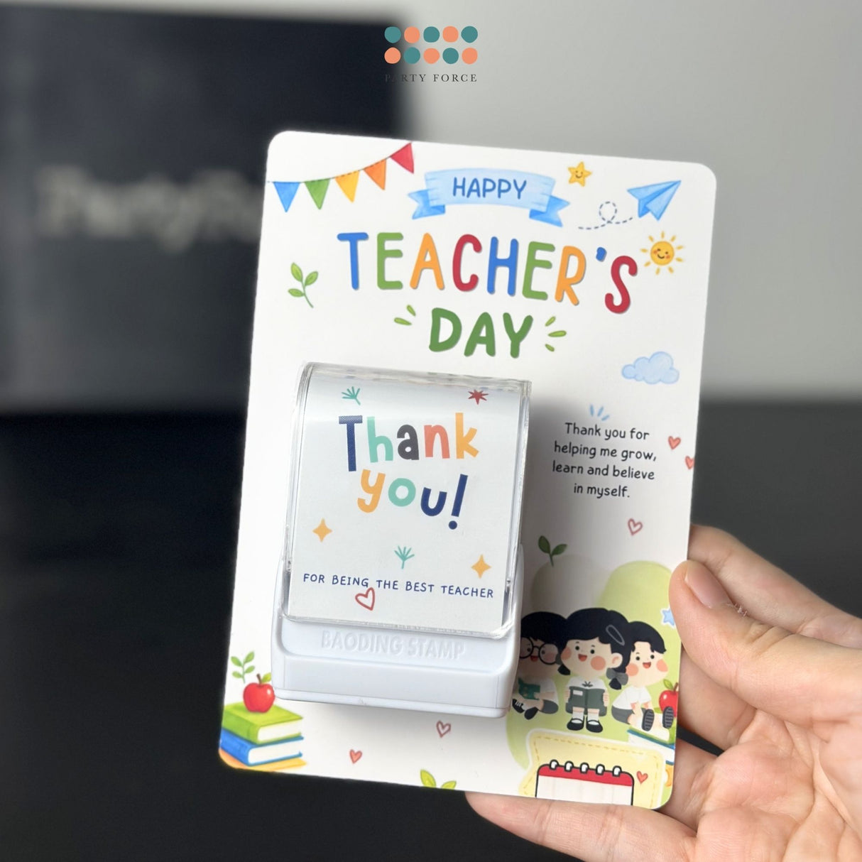 Teacher's Day Gift Sunflower Pot Thank You Teacher Stamp Appreciation Gift Card