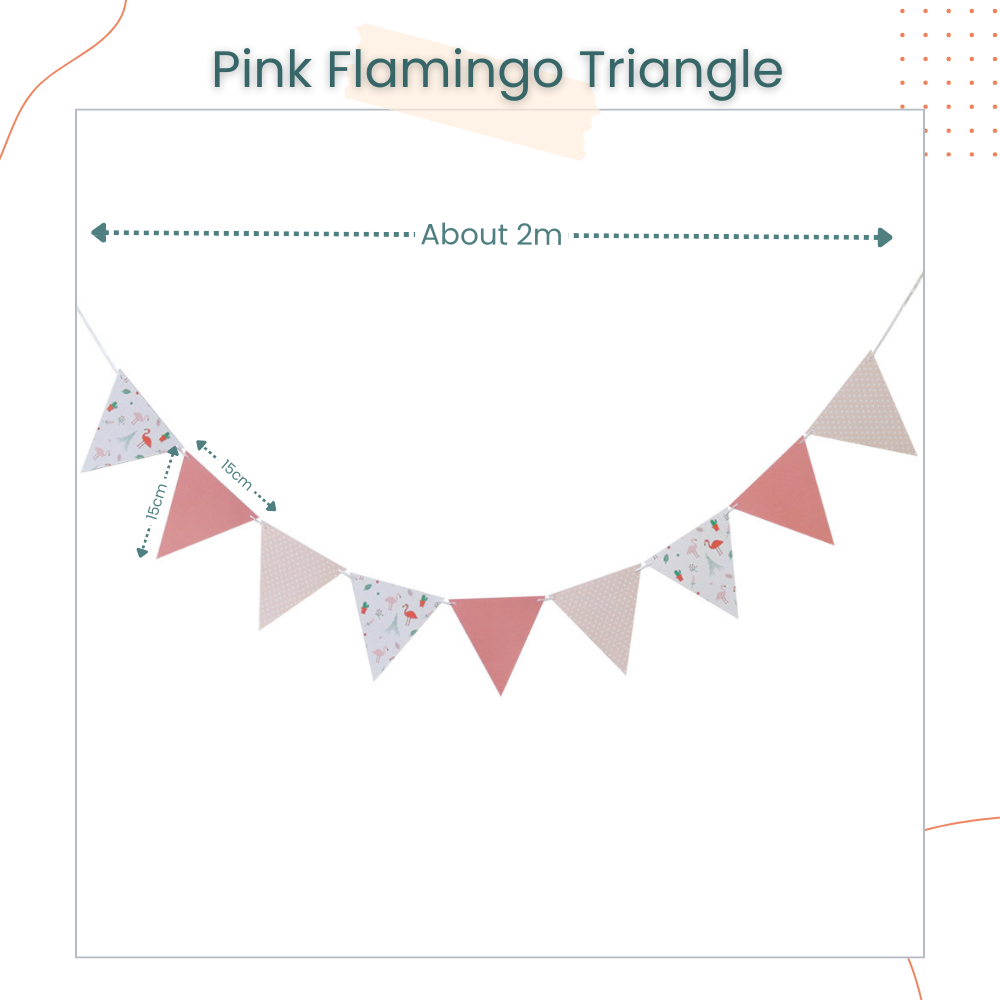Decorative Banner Cute Triangle Flag Bunting for Party Decoration