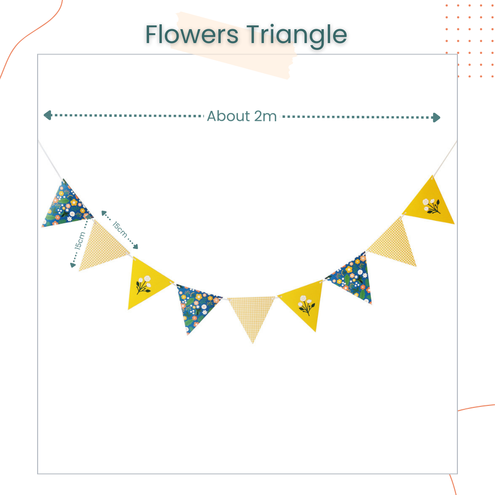 Decorative Banner Cute Triangle Flag Bunting for Party Decoration